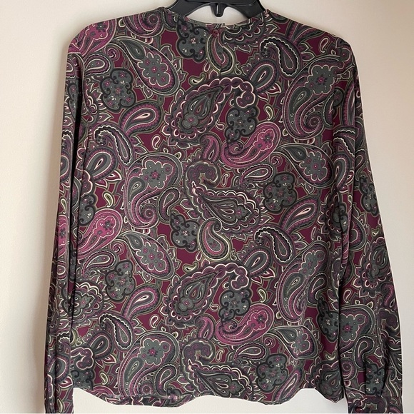 Pendleton Paisley Floral Long Sleeve Button Blouse Sz 10 - Picture 5 of 8